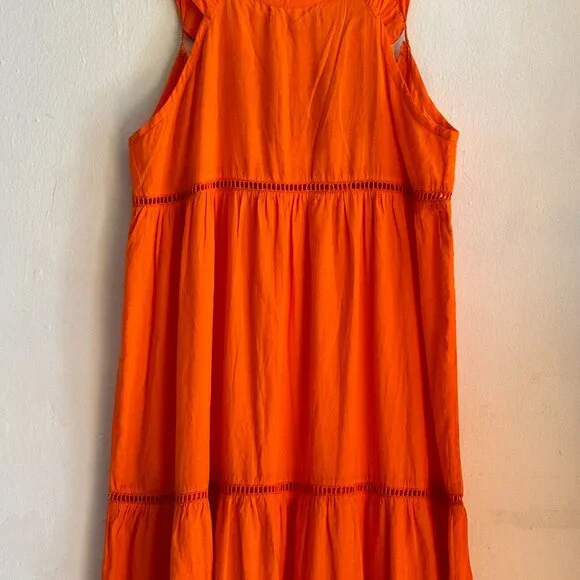 Roberta Freymann Beautiful Bright Orange Summer Maxi  Dress - Picture 7 of 11